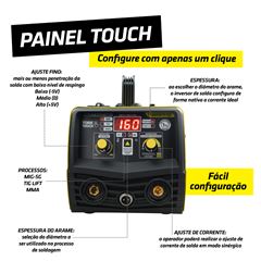 Inversor de Solda 160A Bivolt com Máscara e Acessórios MIG SG + TIG LIFT + MMA TORK / REF. CIMETS-7160-BV
