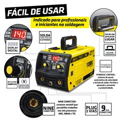 Inversor de Solda 140A Bivolt MIG SG + TIG LIFT + MMA TORK / REF. IMETS-6140-BV