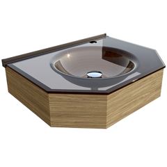 Lavabo Vidro 55,5x14,5cm Veneza Cristal Bronze CRIS METAL / REF. 000000019461