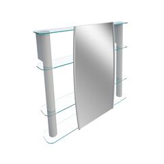 Armário para Banheiro em Vidro e Alumínio 62x64 de Sobrepor Slip I Silver CRIS METAL / REF. 000000013137