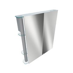 Armário para Banheiro em Vidro e Alumínio 62x64 de Sobrepor Slip II Silver CRIS METAL / REF. 000000023078