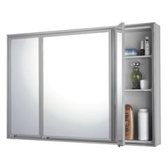 Armário para Banheiro em Vidro e Alumínio 71x48,5 de Sobrepor Trio Silver CRIS METAL / REF. 000000011355