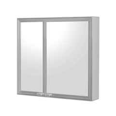 Armário para Banheiro em Vidro e Alumínio 52,5X48,5 de Sobrepor Duo Silver CRIS METAL / REF. 000000011347