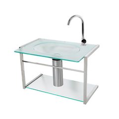 Lavabo em Vidro e Alumínio 58,5x38,5cm Alumi Silver CRIS METAL / REF. 000000009440