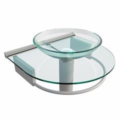 Lavabo em Vidro e Alumínio 50x20,7cm Jade Silver CRIS METAL / REF. 000000009555