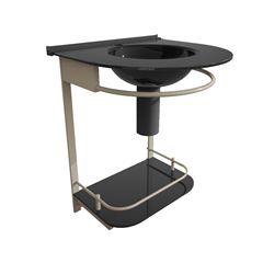 Lavabo em Vidro e Alumínio 50x65,5cm Mold Champagne Preto CRIS METAL / REF. 000000019950