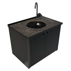 Gabinete para Banheiro em Mdf Suspenso 60x49cm Fênix Preto CRIS METAL / REF. 1020-8