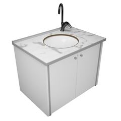 Gabinete para Banheiro em Mdf Suspenso 60 Fênix Branco CRIS METAL / REF. 1021-6