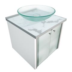 Gabinete para Banheiro em Mdf Suspenso 42 Fênix Compact CRIS METAL / REF. 1016-2