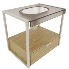 Gabinete para Banheiro em Mdf Suspenso 58,7x58,5cm Milão Bronze CRIS METAL / REF. 1920-8