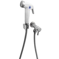 Ducha Manual de Metal 1,20m com Suporte Urban Ref J Branco QUALIZ / REF. QL-DHBRA