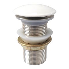 Válvula para Lavatório de Inox 1 1/4 polegadas Click com Tampa Grande Cerâmica QUALIZ / REF. QL-VC114CER