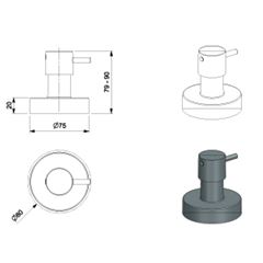 Acabamento para Registro em Metal 1/2 3/4 e 1 Universal Basic Cromado CELITE / REF. B5076C7CR0