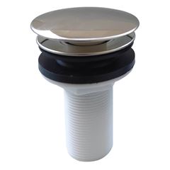 Válvula para Lavatório de Inox e Plástico 7/8 polegada Click com Tampa Grande QUALIZ / REF. QL-VC78GPL