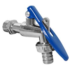 Torneira Esfera de Jardim em Zamac 1/2 e 3/4 para Cadeado Cromado QUALIZ / REF. QL-TJC