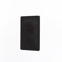 Interruptor 4x2 2 Teclas Simples 10A Zeffia Preto PIAL / REF. 680101PT