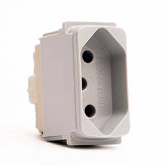 Tomada Módulo 1m 2P+T 10A Zeffia Cinza PIAL / REF. 680160CZ