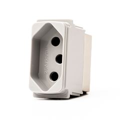 Tomada Módulo 1m 2P+T 20A Zeffia Cinza PIAL / REF. 680161CZ