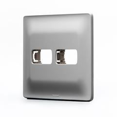 Placa 4x4 1+1 Postos Horizontal Zeffia Cinza PIAL / REF. 680174CZ
