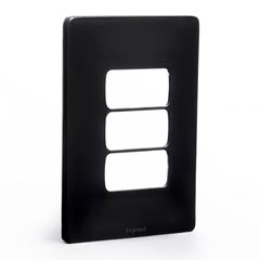 Placa 4x2 3 Postos Separados Zeffia Preto PIAL / REF. 680183PT