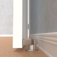 Trava Porta de Aço Magnético de Pressão Piso Niquelado COMFORT DOOR / REF. MR01080001
