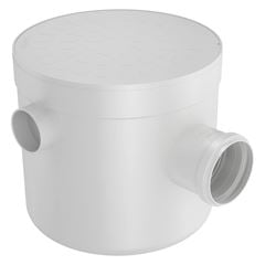 Caixa Sifonada Quadrada em PVC 250x230x75mm Redonda com Tampa e 3 Entradas Branco FORTLEV / REF. 11572271