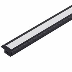 Perfil em Alumínio de Embutir 8mm Baby para Fita LED 2 Metros Preto GAYA / REF. 1273