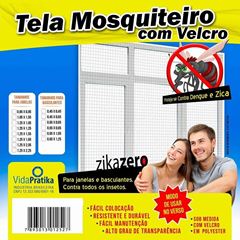 Tela Mosquiteira em Poliéster 125x155cm Velcro VIDA PRATIKA / REF. 1256