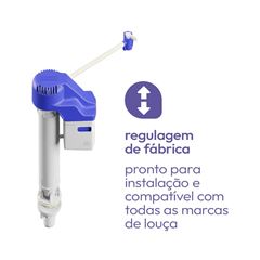 Kit Mecanismo para Caixa Acoplada Universal com Acionamento Duplo Superior Cromado ASTRA / REF. MDU3/R