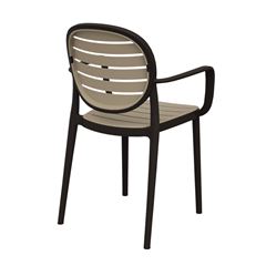 Poltrona em Polipropileno Duetto Linea Marrom e Natural FORTE PLÁSTICO / REF. 7894855233637