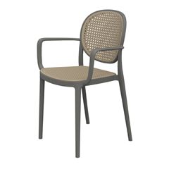 Poltrona em Polipropileno Duetto Redinha Nude e Natural FORTE PLÁSTICO / REF. 7894855233804