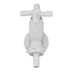 Torneira para Tanque e Máquina de Lavar ABS 10cm Cross Branca com Cromado TIGRE / REF. 300000456