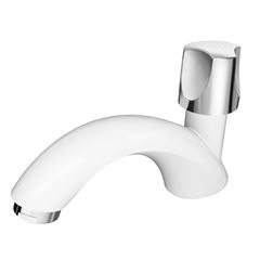 Torneira para Lavatório ABS de Mesa Bica Baixa Orbe Branca com Cromado TIGRE / REF. 300000480