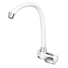 Torneira para Cozinha ABS de Parede Bica Alta Móvel Orbe Branca com Cromado TIGRE / REF. 300000468