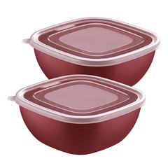 Kit Pote em Polipropileno com 2 Peças de 2L Mixcolor Vermelho TRAMONTINA / REF. 25098/704