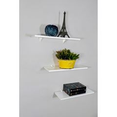 Kit Prateleira em MDP 20x60cm Stillo 3 peças Branco PRATEFIX / REF. 301360020