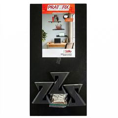 Kit Prateleira em MDP 20x40cm Stillo 3 peças Preto PRATEFIX / REF. 302340020