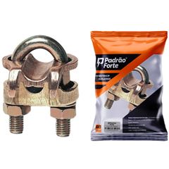 Conector em Cobre Tipo U para Haste de Aterramento 3/4 Polegada Duplo PADRAO FORTE / REF. 50660