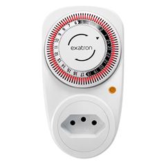 Temporizador Bivolt Analógico Plug Tomada 10A 15min EXATRON / REF. LETM4002