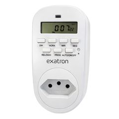 Temporizador Bivolt Digital Plug Tomada 10A 15 Segundos EXATRON / REF. LETM4003