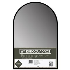 Espelho em Plástico Emoldurado Arqueado 40x60cm Preto EUROQUADROS / REF. 309020