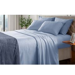 Jogo de Cama em Poliéster Liso Solteiro Elegance 3 Peças 400 Fios Azul CORTTEX / REF. 701099-25-10
