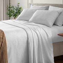 Jogo de Cama em Poliéster Liso de Casal Elegance 4 Peças 400 Fios Branco CORTTEX / REF. 701099-26-1
