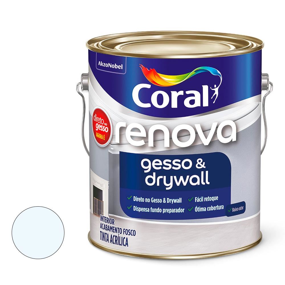 Tinta Acrílica Fosca Renova Gesso e Drywall 3,6L Branco Neve CORAL/ REF. 5202490