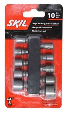Kit Soquete Aço para Parafusadeira com 10 Peças - Ref.9617085451000 - SKIL