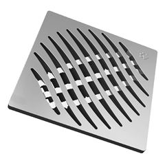 Grelha PVC 100mm Quadrada  Cromada - Ref.27505112 - TIGRE