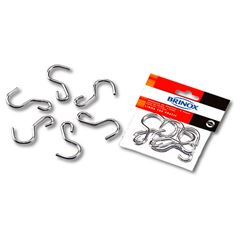 Kit de Ganchos em Aço com 6 Peças Top Pratic Cromado BRINOX / REF. 2202/300