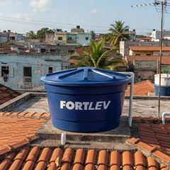 Caixa D  Água Polietileno 2.000 Litros Cônica Com Tampa - Ref.02020001 - FORTLEV