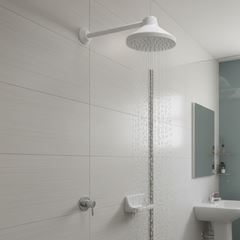 Chuveiro Plástico 6 1/2 Braço Branco - Ref. 502 - FRANMIG