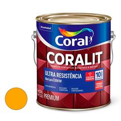 Tinta Esmalte Sintético Alto Brilho Coralit Ultra Resistência 3,6L Amarelo CORAL/ REF. 5202724